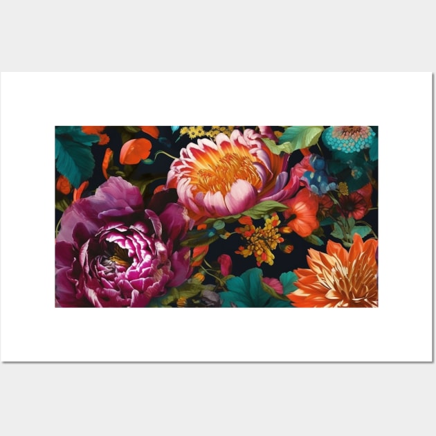 Colorful Flower Pattern V15 Wall Art by Family journey with God